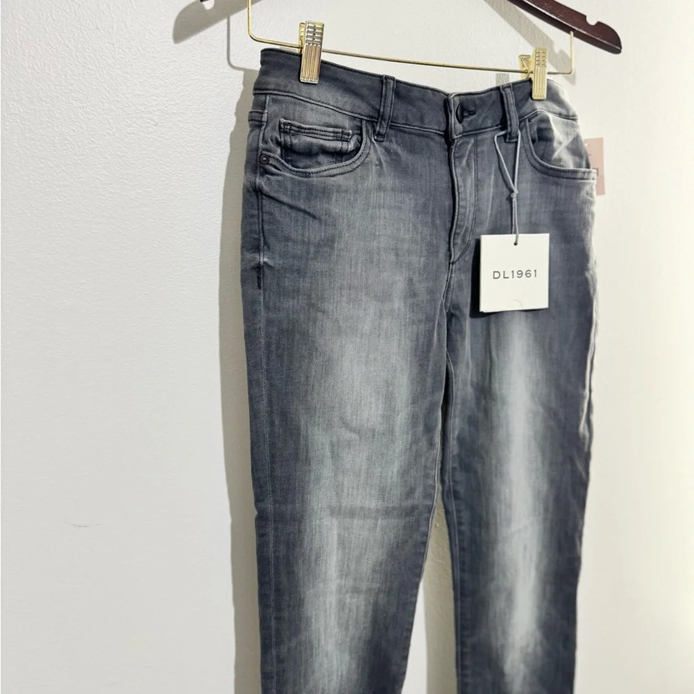 DL1961 Emma Low Rise Instasculpt Skinny Jeans Gray Charcoal Denim Pants - Picture 4 of 11